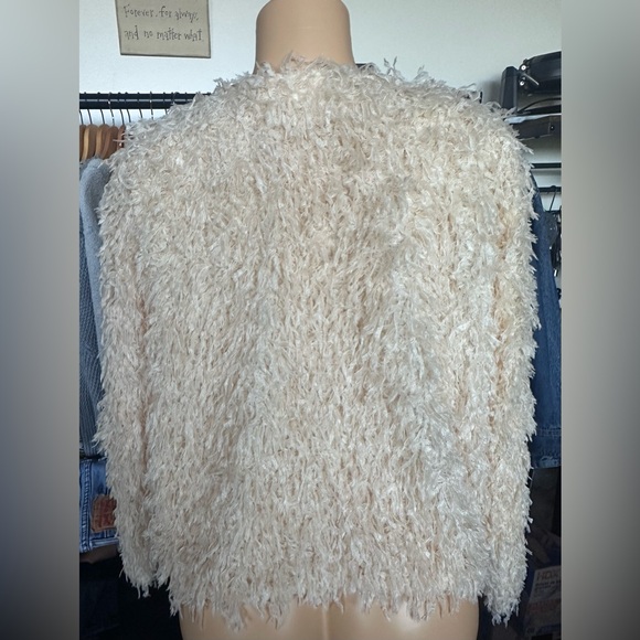 LC Lauren Conrad Cream Teddy Jacket Plush Cozy Outerwear - Picture 2 of 2